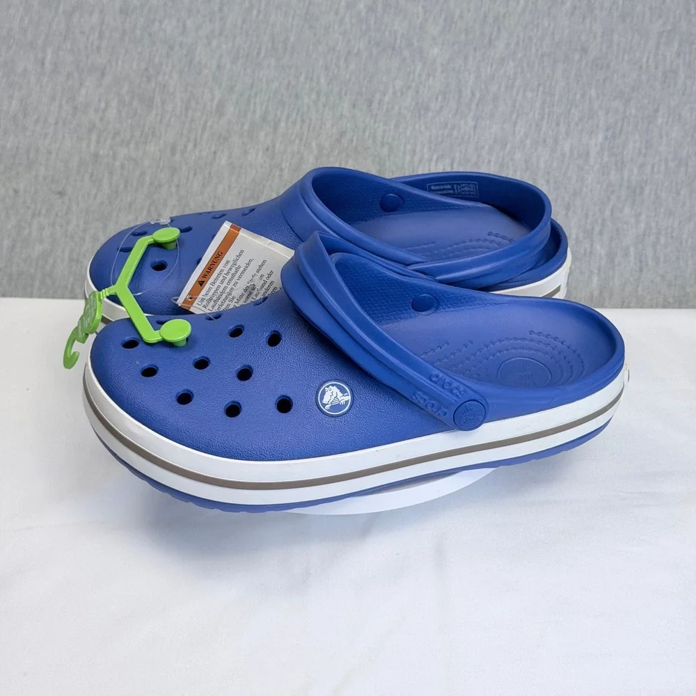 Crocs Crocband Clog Blue White Sporty Comfort Water Shoes Mens 6 Womens 8 NEW